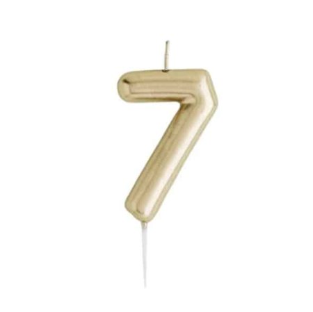 شمعه رقم 7 لون ذهبي