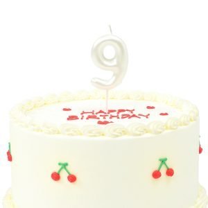 شمعه رقم 9 لون أبيض