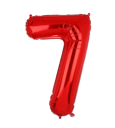 بالون رقم 7 لون أحمر