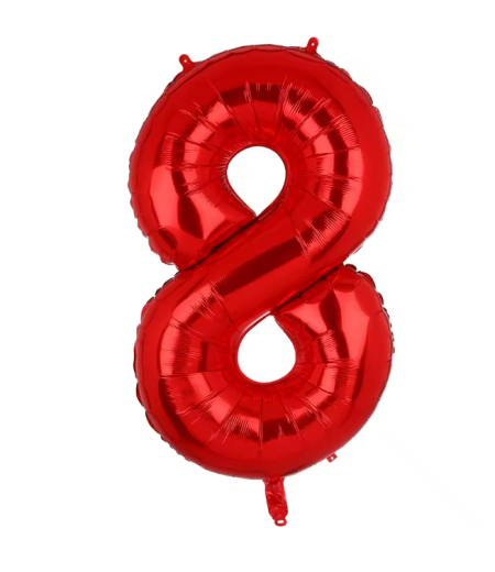بالون رقم 8 لون أحمر