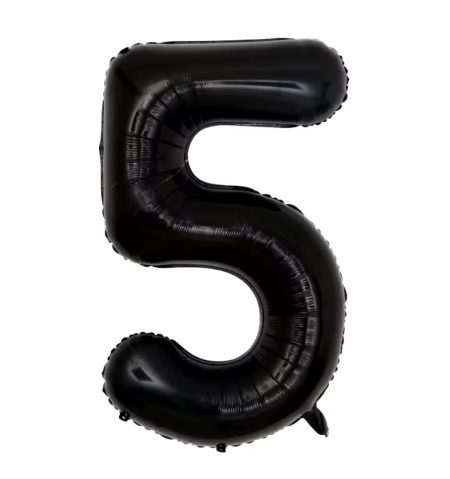 بالون رقم 5 لون أسود