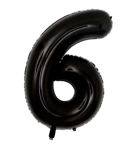 بالون رقم 6 لون أسود