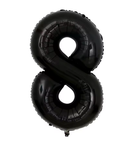 بالون رقم 8 لون أسود