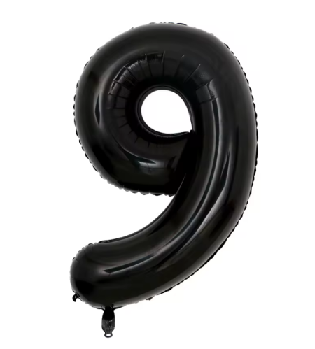 بالون رقم 9 لون أسود