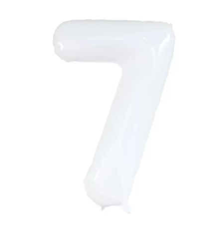 بالون رقم 7 لون أبيض