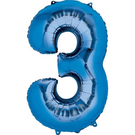 بالون رقم 3 لون أزرق نيلي