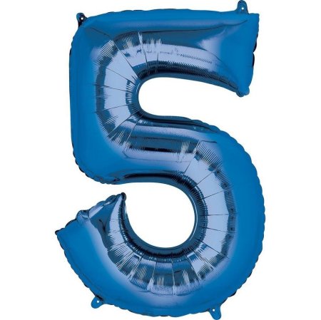 بالون رقم 5 لون أزرق نيلي