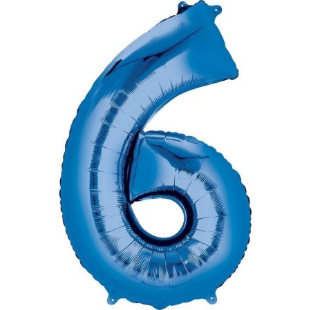 بالون رقم 6 لون أزرق نيلي
