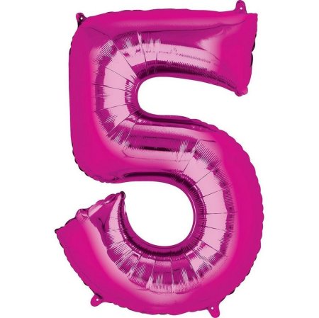بالون رقم 5 لون زهر فوشي