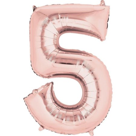 بالون رقم 5 لون روز