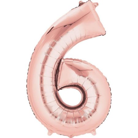 بالون رقم 6 لون روز