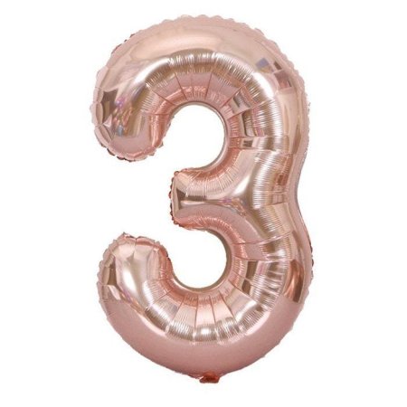 بالون رقم 3 لون روز